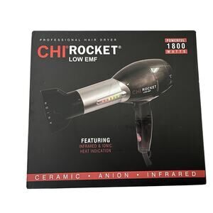 CHI Rocket Hair Dryer, Hair Dryer With Comb & Drying Nozzle Attach Quick-Drying